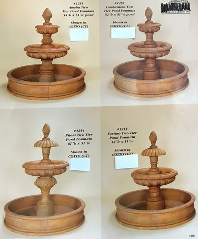 #1251 Amelia two tier pond fountain